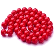 Jade perler. Rød Mashan Jade. Poleret. 8 mm